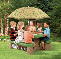 Snuggly Picknicktafel met Parasol (stenen)