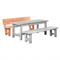 Woodvision Bank met leuning Jasper Douglas blank